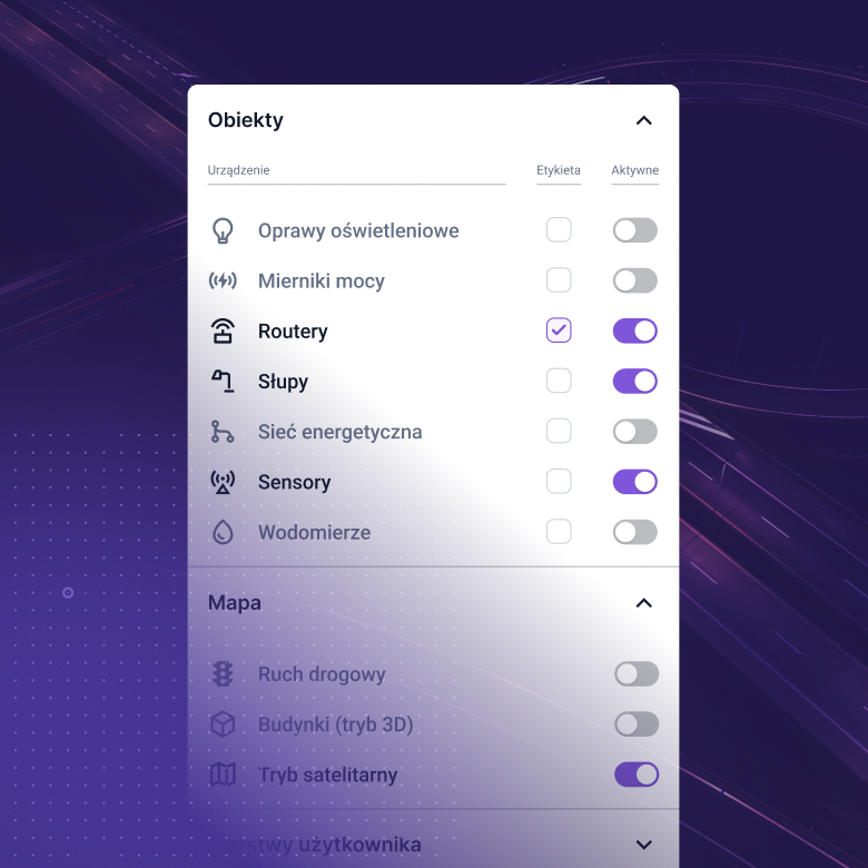Dashboard inteligentnego systemu oświetlenia